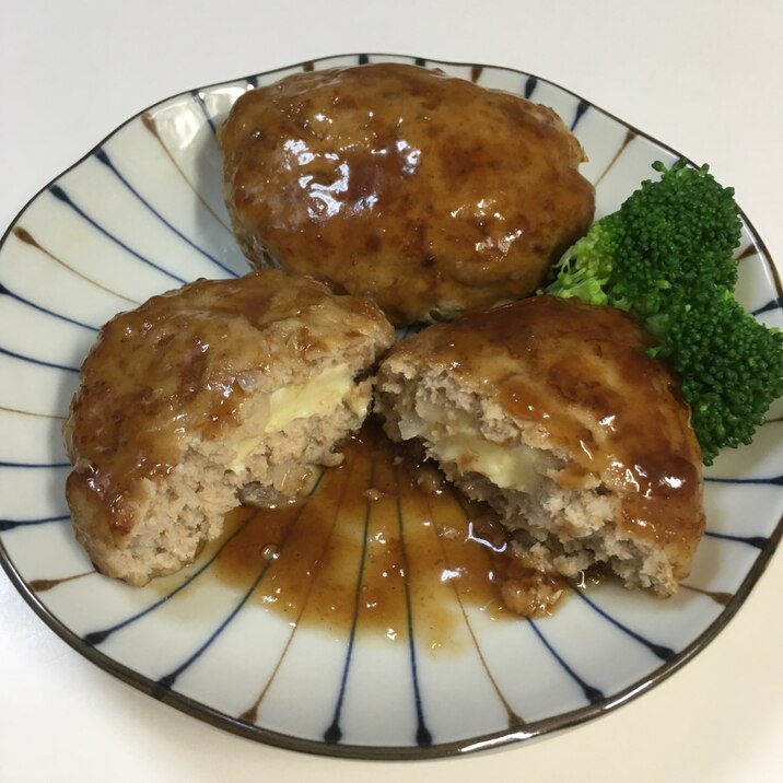 チーズin照り焼きおからハンバーグ!国産チーズ使用